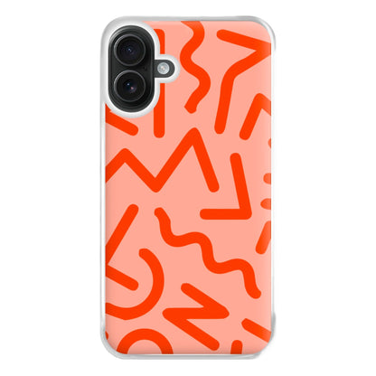 Red Abstract - Eighties Phone Case for iPhone 16 Plus