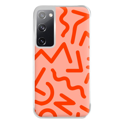 Red Abstract - Eighties Phone Case for Galaxy S20