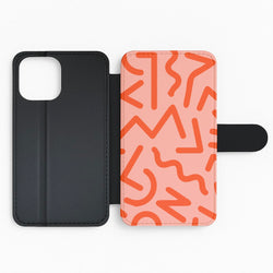 Red Abstract - Eighties Flip Phone Case
