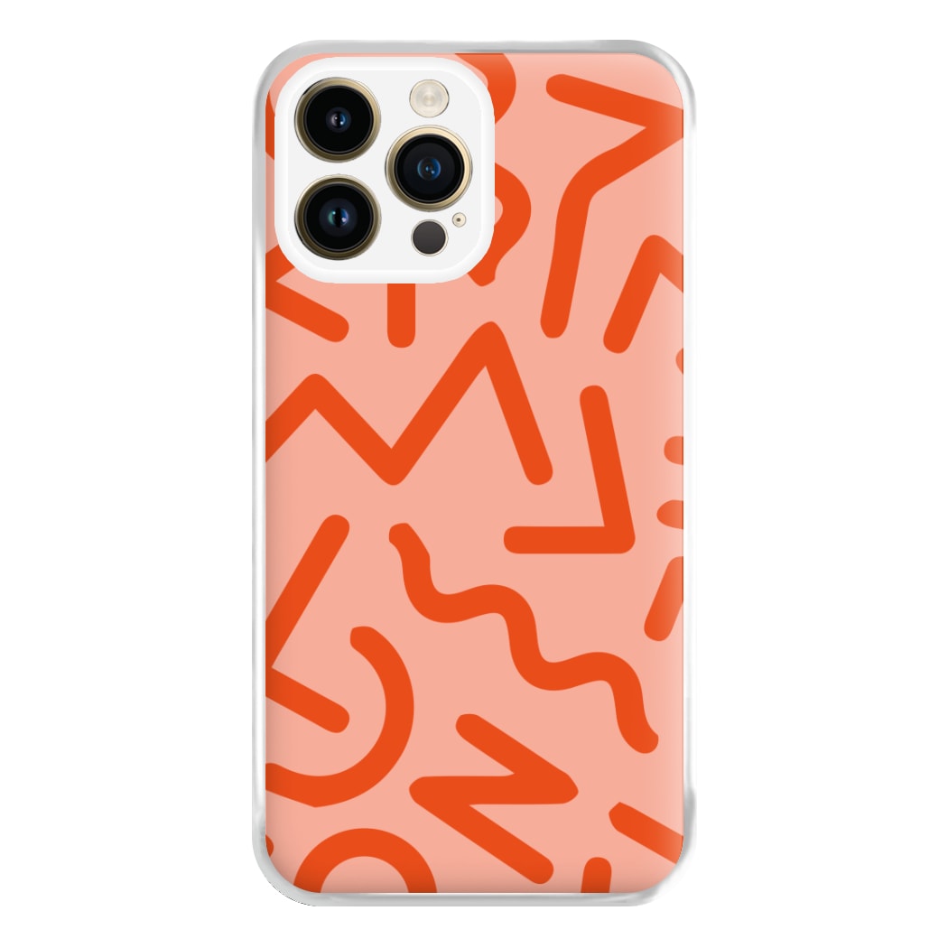 Red Abstract - Eighties Phone Case for iPhone 14 Pro Max