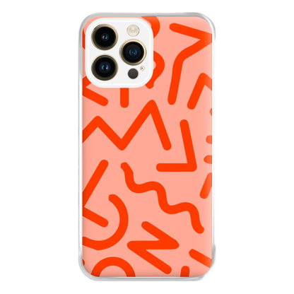 Red Abstract - Eighties Phone Case for iPhone 14 Pro Max