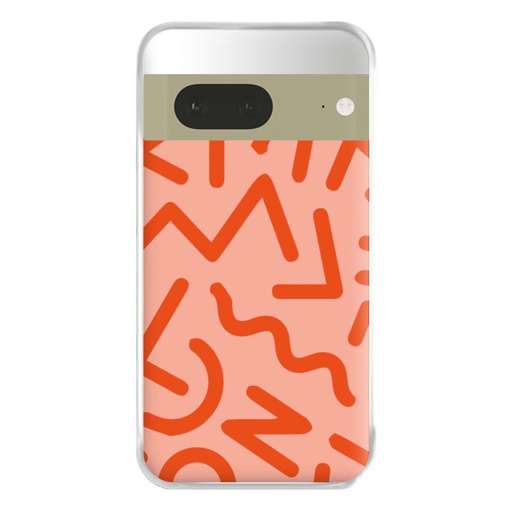 Red Abstract - Eighties Phone Case for Google Pixel 7a