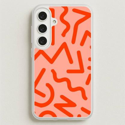 Red Abstract - Eighties Phone Case for Galaxy S25FE