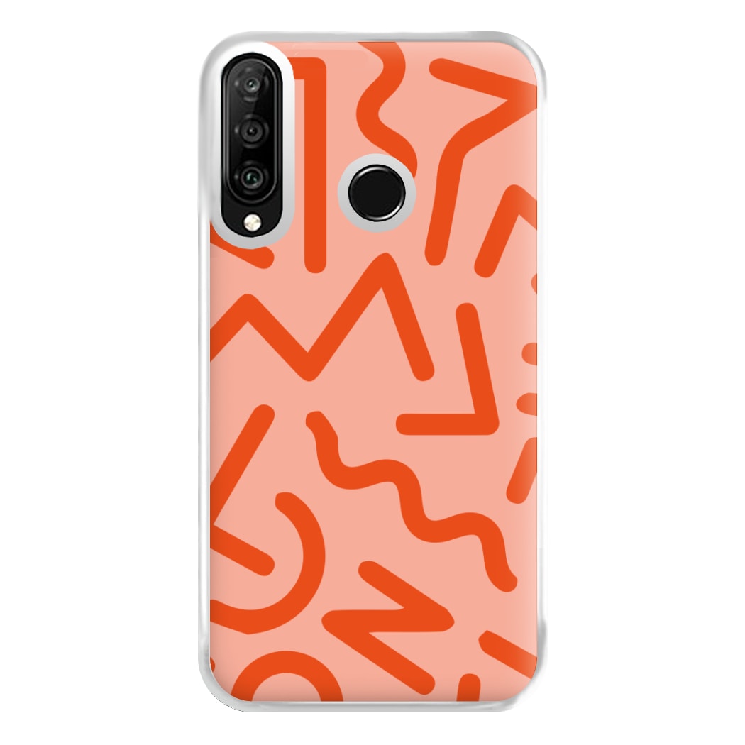 Red Abstract - Eighties Phone Case for Huawei P30 Lite