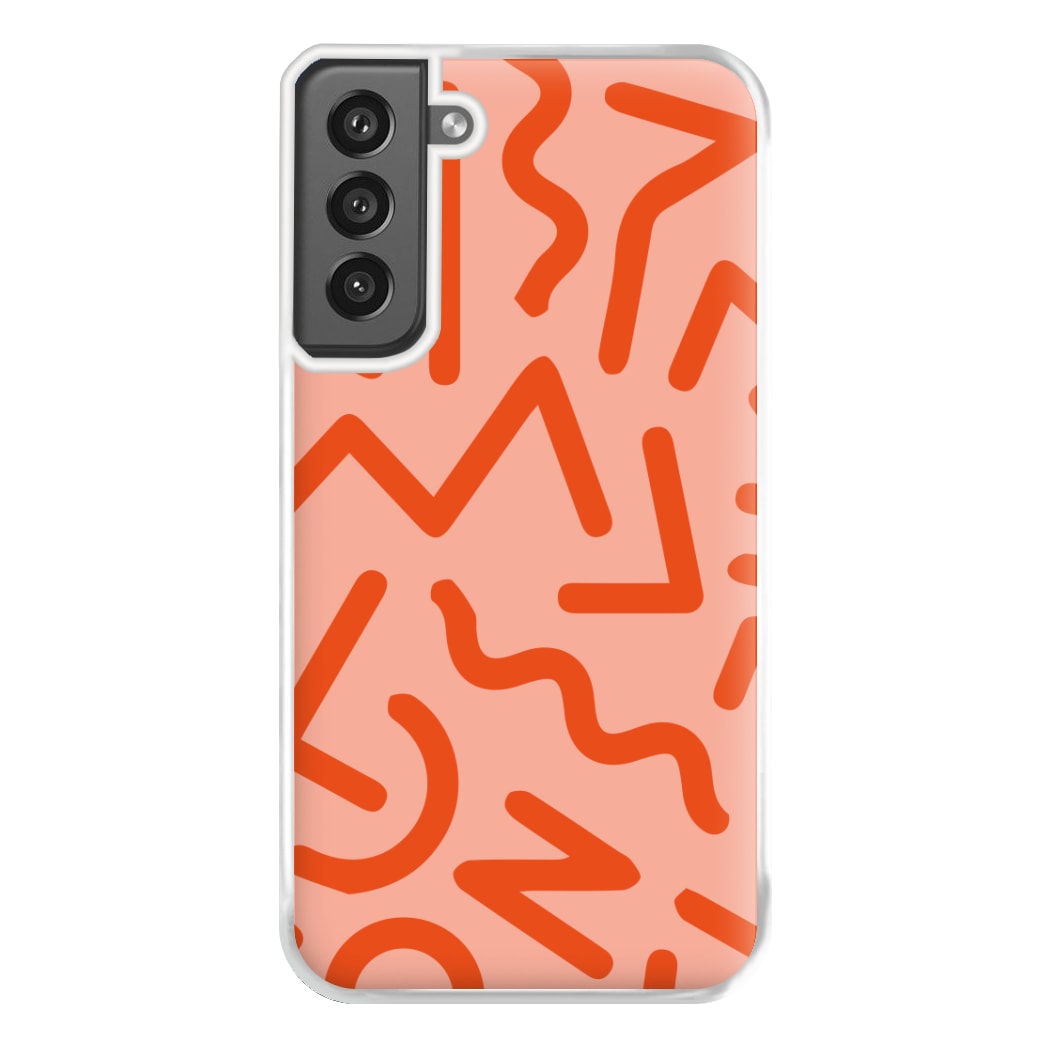 Red Abstract - Eighties Phone Case for Galaxy S21FE