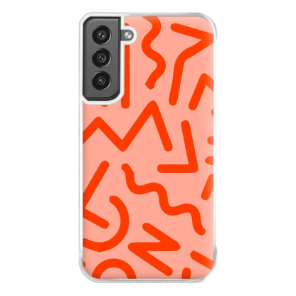 Red Abstract - Eighties Phone Case for Galaxy S21FE