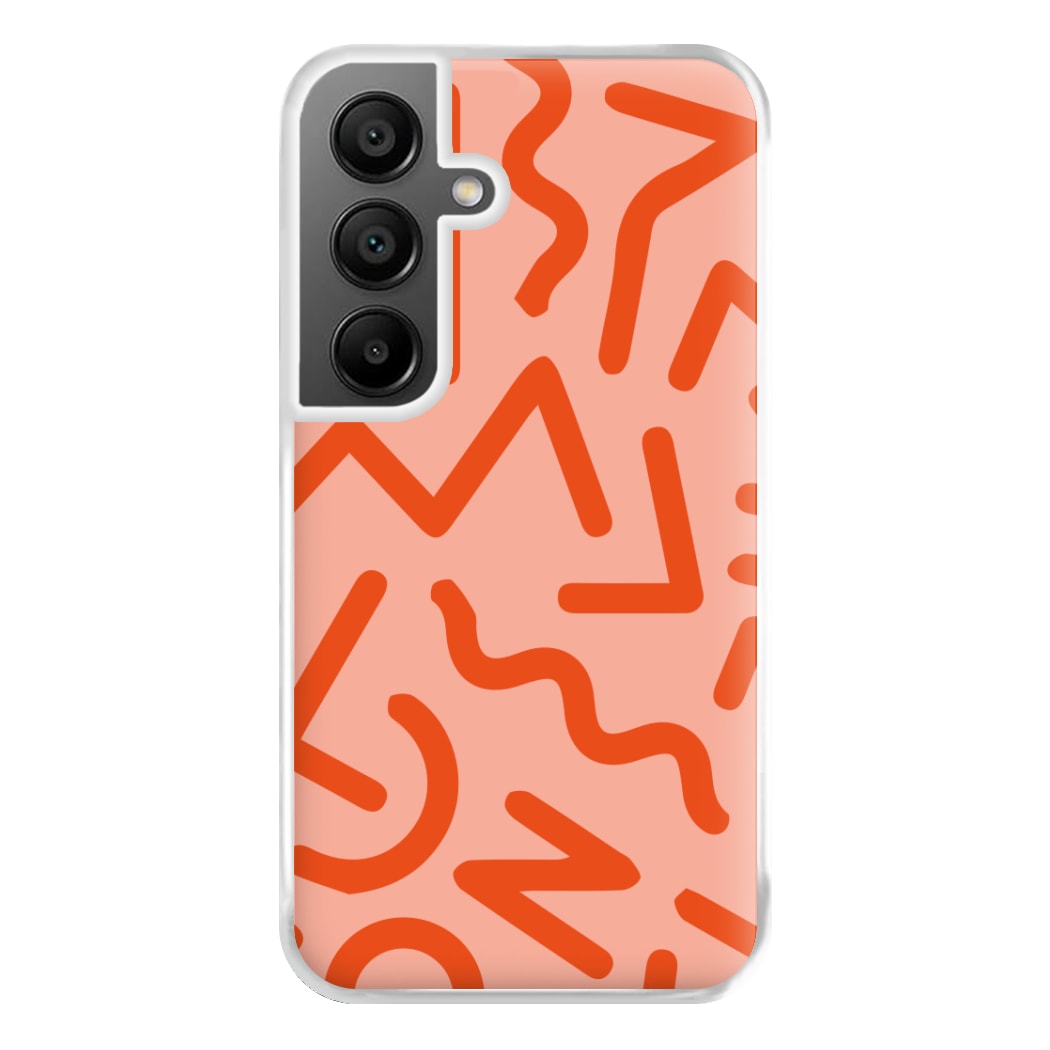 Red Abstract - Eighties Phone Case for Galaxy A55