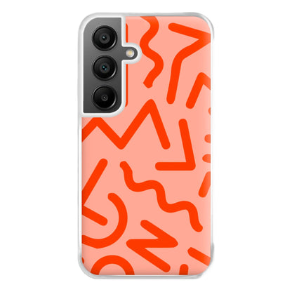 Red Abstract - Eighties Phone Case for Galaxy A55