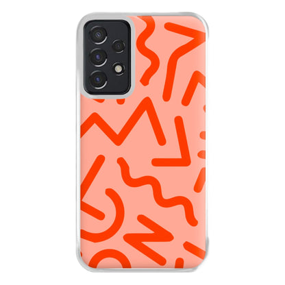 Red Abstract - Eighties Phone Case for Galaxy A52 / A52s