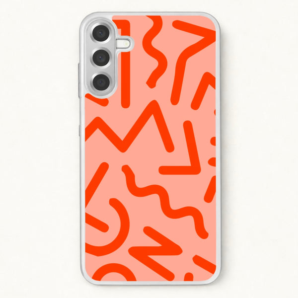 Red Abstract - Eighties Phone Case for Galaxy A17