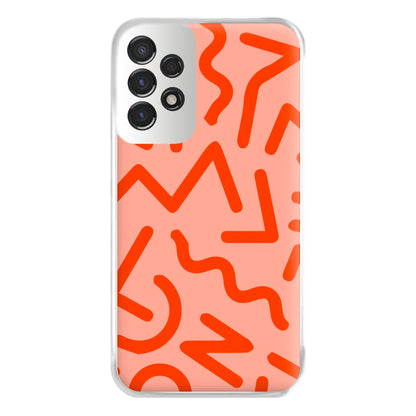 Red Abstract - Eighties Phone Case for Galaxy A53