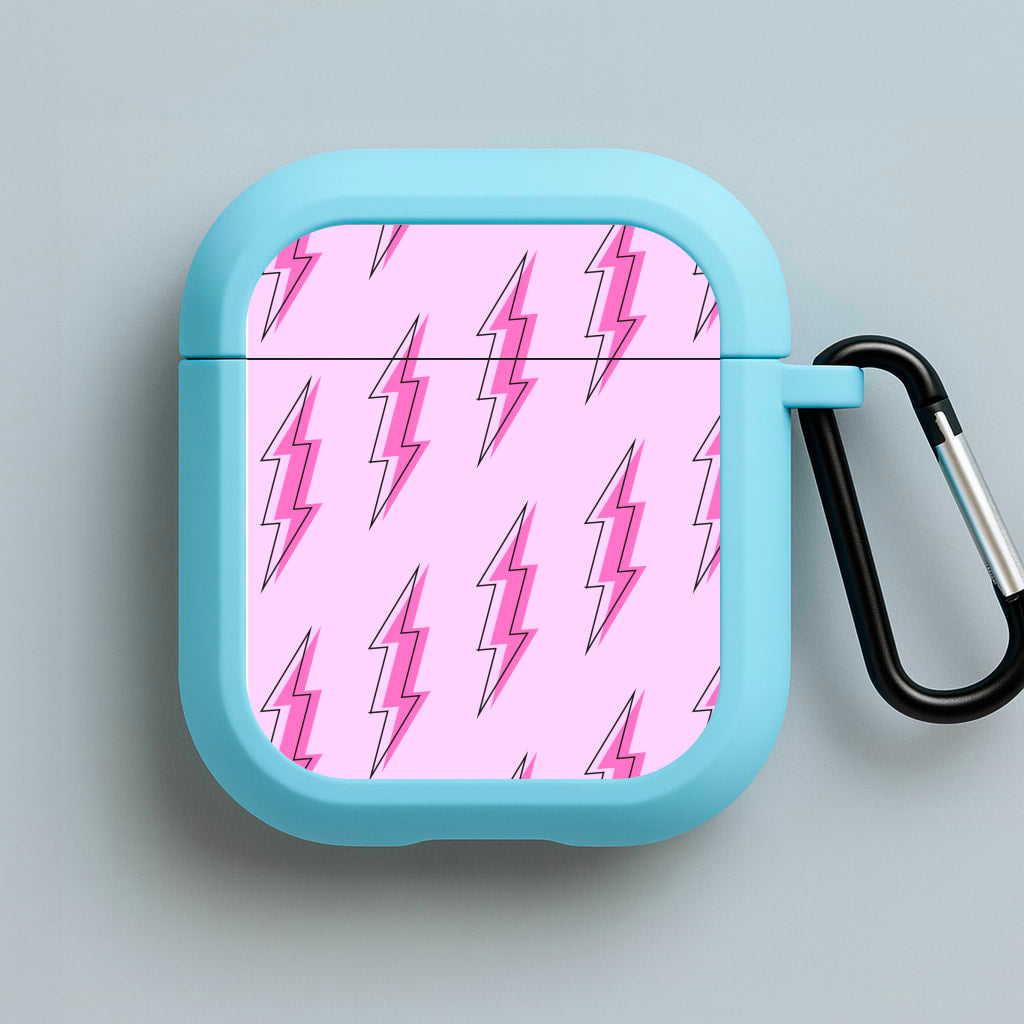 Pink Lightning - Eighties Blue AirPods Case