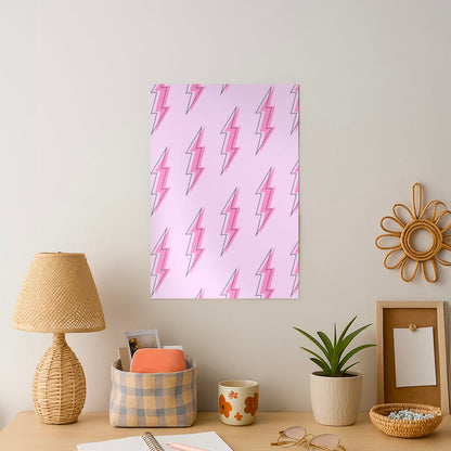Pink Lightning - Eighties Art Print