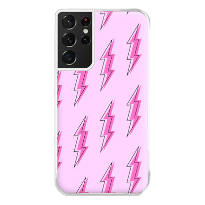 Pink Lightning - Eighties Phone Case for Galaxy S21 Ultra