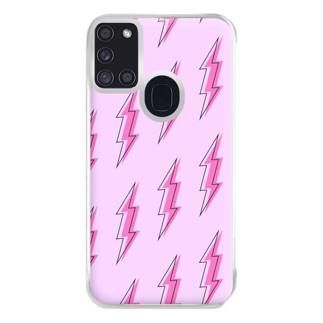 Pink Lightning - Eighties Phone Case for Galaxy A21s