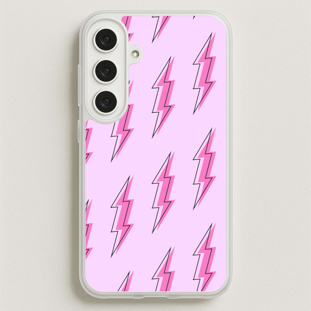 Pink Lightning - Eighties Phone Case for Galaxy S25FE