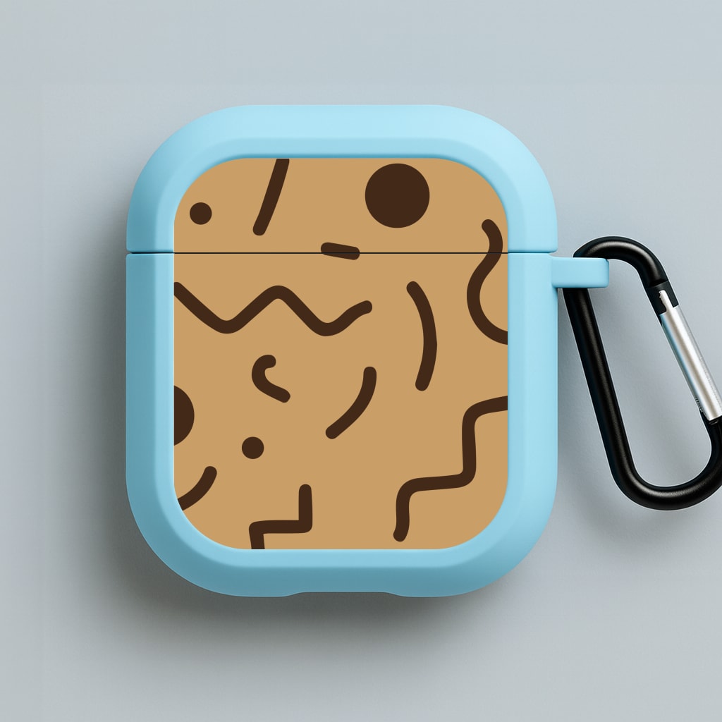 Nude Abstract Pattern - Eighties Blue AirPods Case