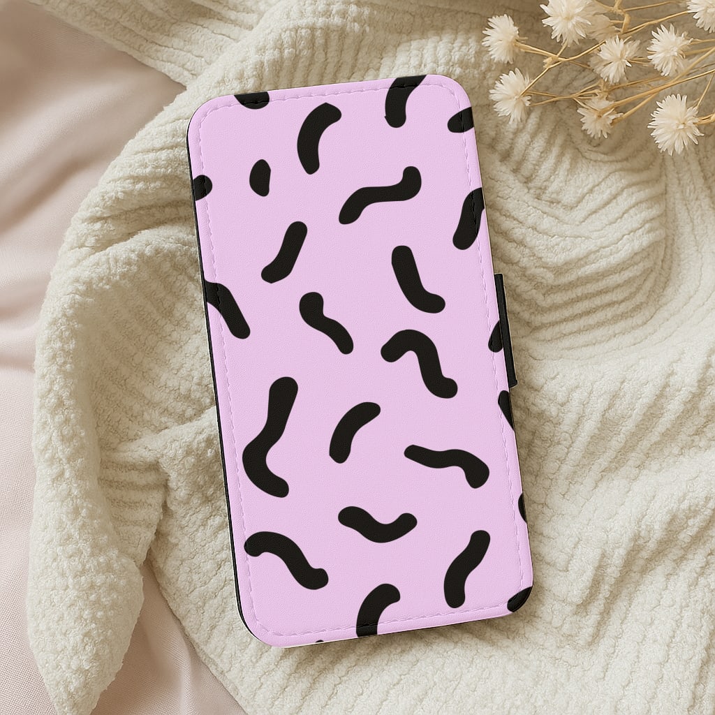 Purple And Black - Eighties Wallet Phone Case