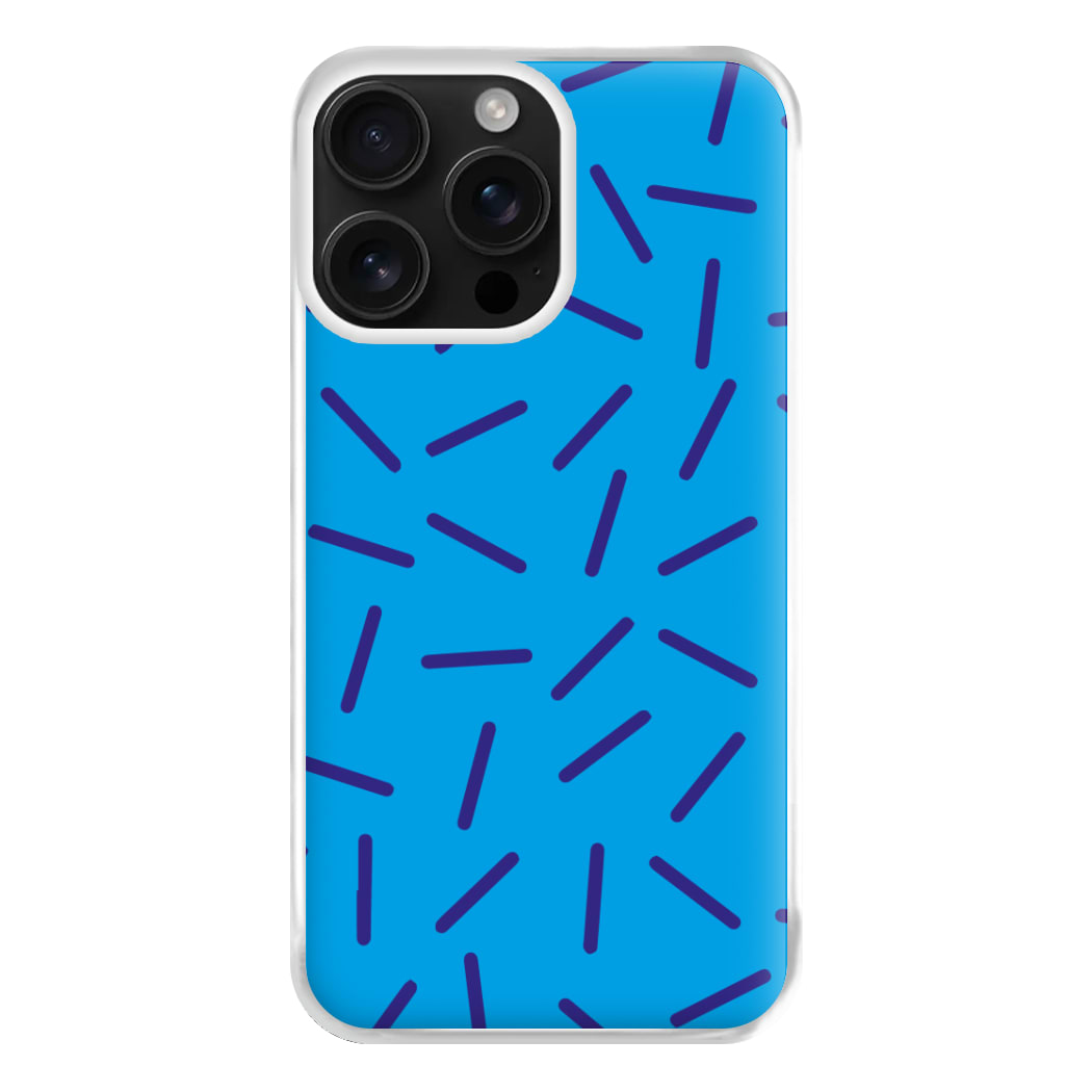 Blue Line Pattern - Eighties Phone Case for iPhone 16 Pro Max