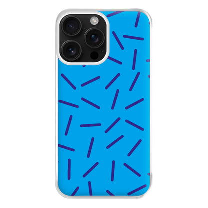 Blue Line Pattern - Eighties Phone Case for iPhone 16 Pro Max