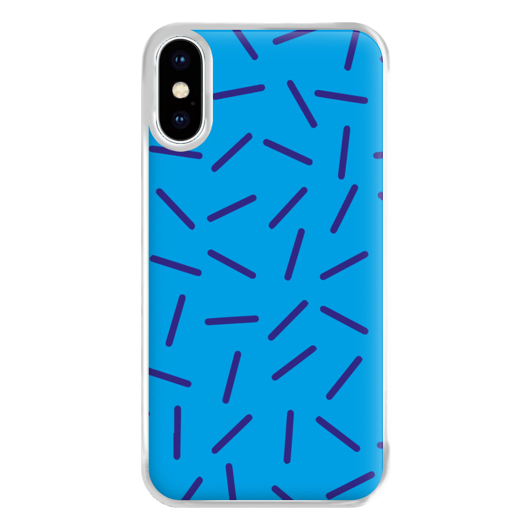 Blue Line Pattern - Eighties Phone Case for iPhone XS Max