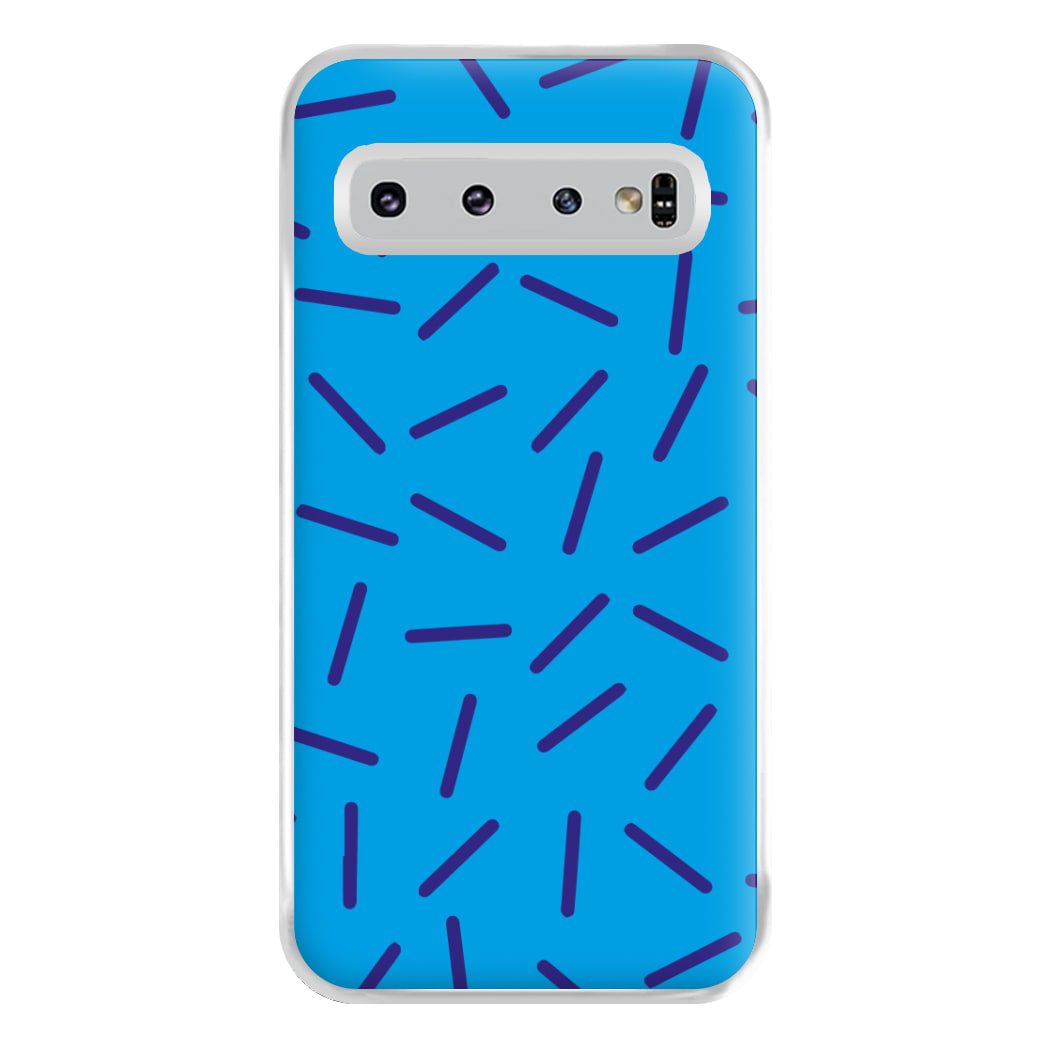 Blue Line Pattern - Eighties Phone Case for Galaxy S10 Plus