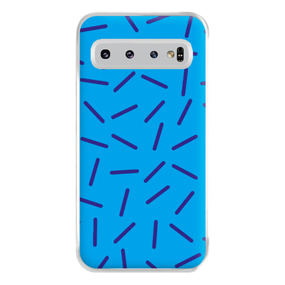 Blue Line Pattern - Eighties Phone Case for Galaxy S10 Plus