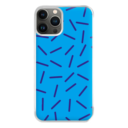 Blue Line Pattern - Eighties Phone Case for iPhone 13 Pro Max