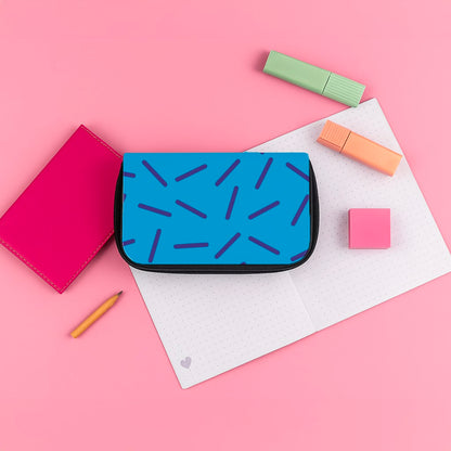 Blue Line Pattern - Eighties Pencil Case