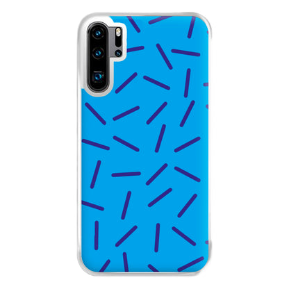 Blue Line Pattern - Eighties Phone Case for Huawei P30 Pro