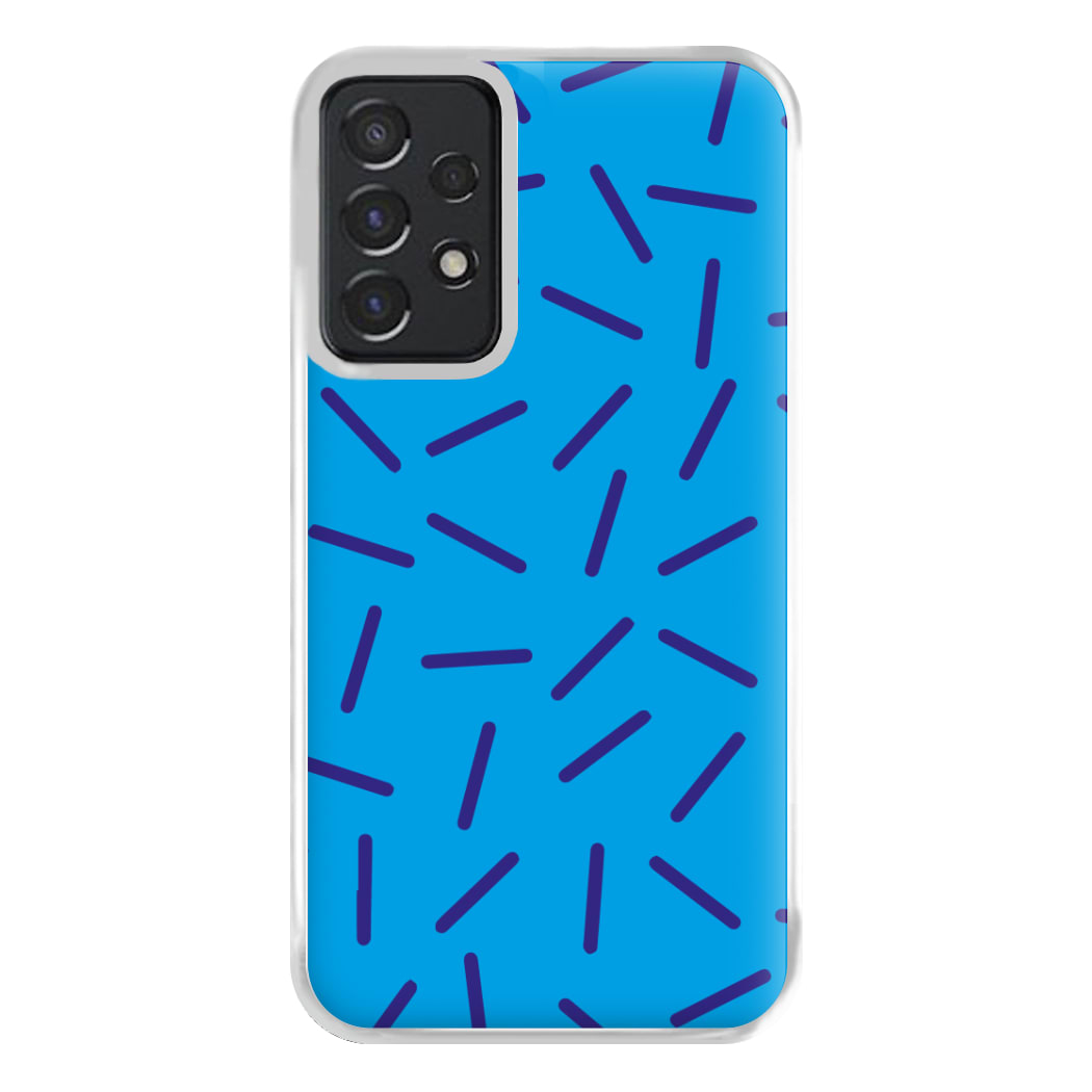 Blue Line Pattern - Eighties Phone Case for Galaxy A52 / A52s