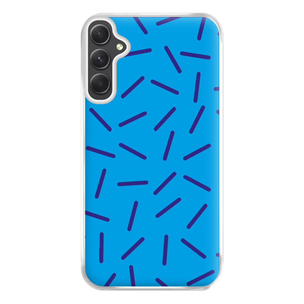 Blue Line Pattern - Eighties Phone Case for Galaxy A54