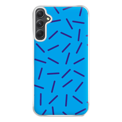 Blue Line Pattern - Eighties Phone Case for Galaxy A54