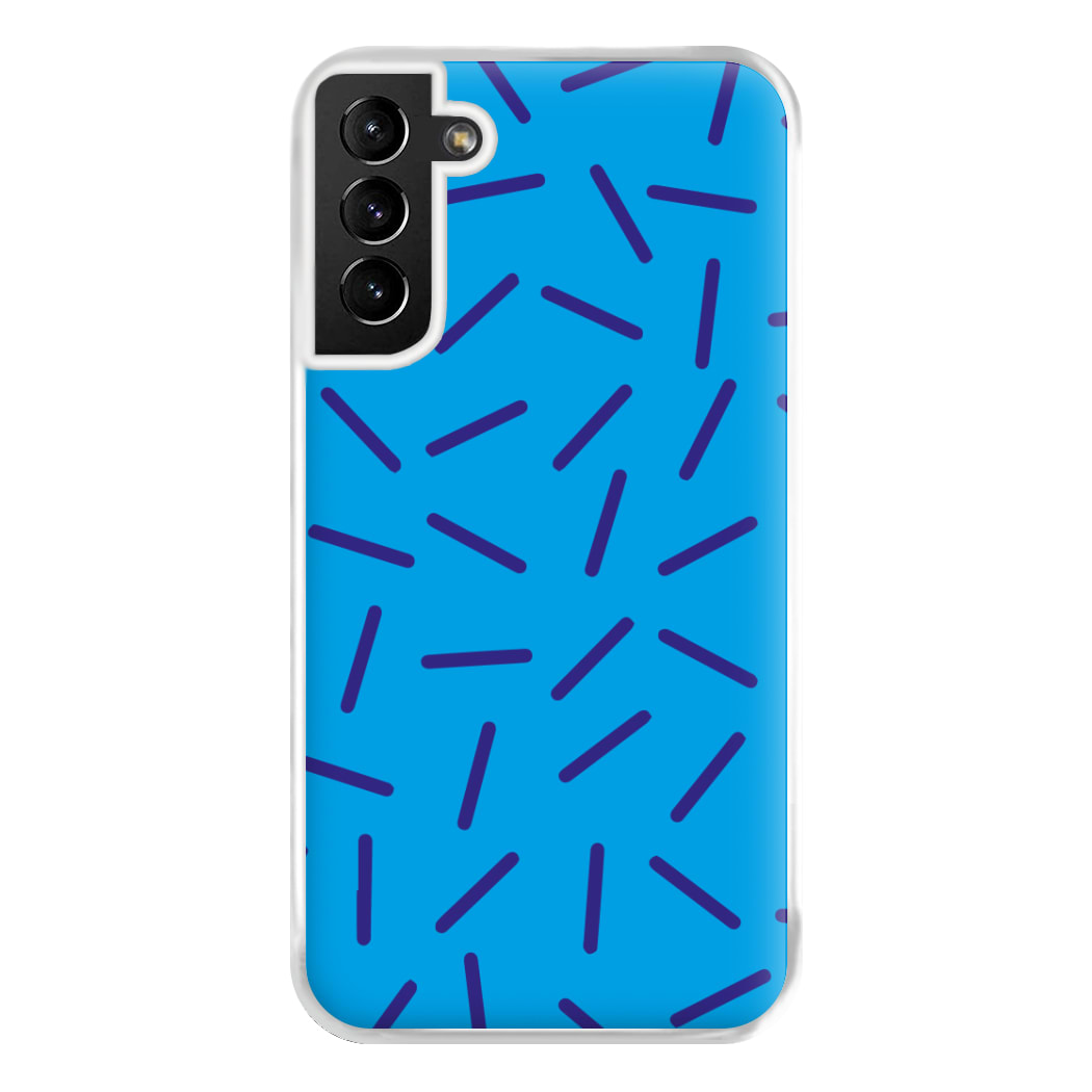 Blue Line Pattern - Eighties Phone Case for Galaxy S21 Plus