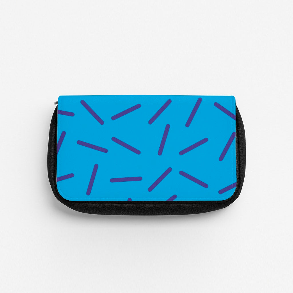 Blue Line Pattern - Eighties Pencil Case