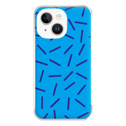 Blue Line Pattern - Eighties Phone Case for iPhone 14 Plus