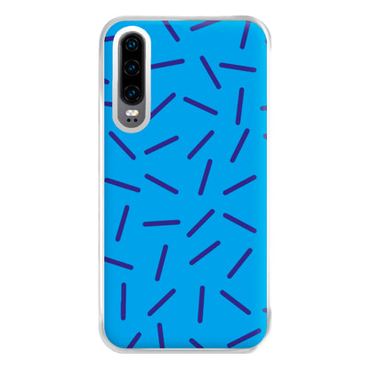 Blue Line Pattern - Eighties Phone Case for Huawei P30