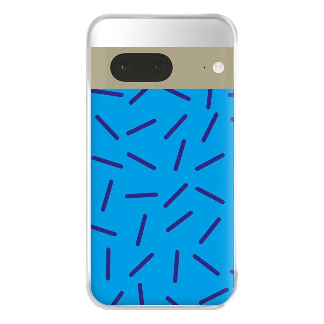 Blue Line Pattern - Eighties Phone Case for Google Pixel 7a