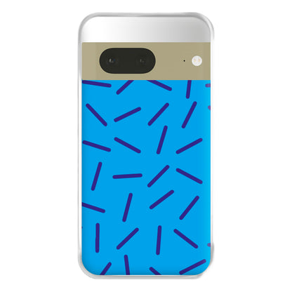 Blue Line Pattern - Eighties Phone Case for Google Pixel 7a