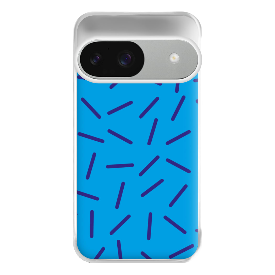 Blue Line Pattern - Eighties Phone Case for Google Pixel 9 / 9 Pro