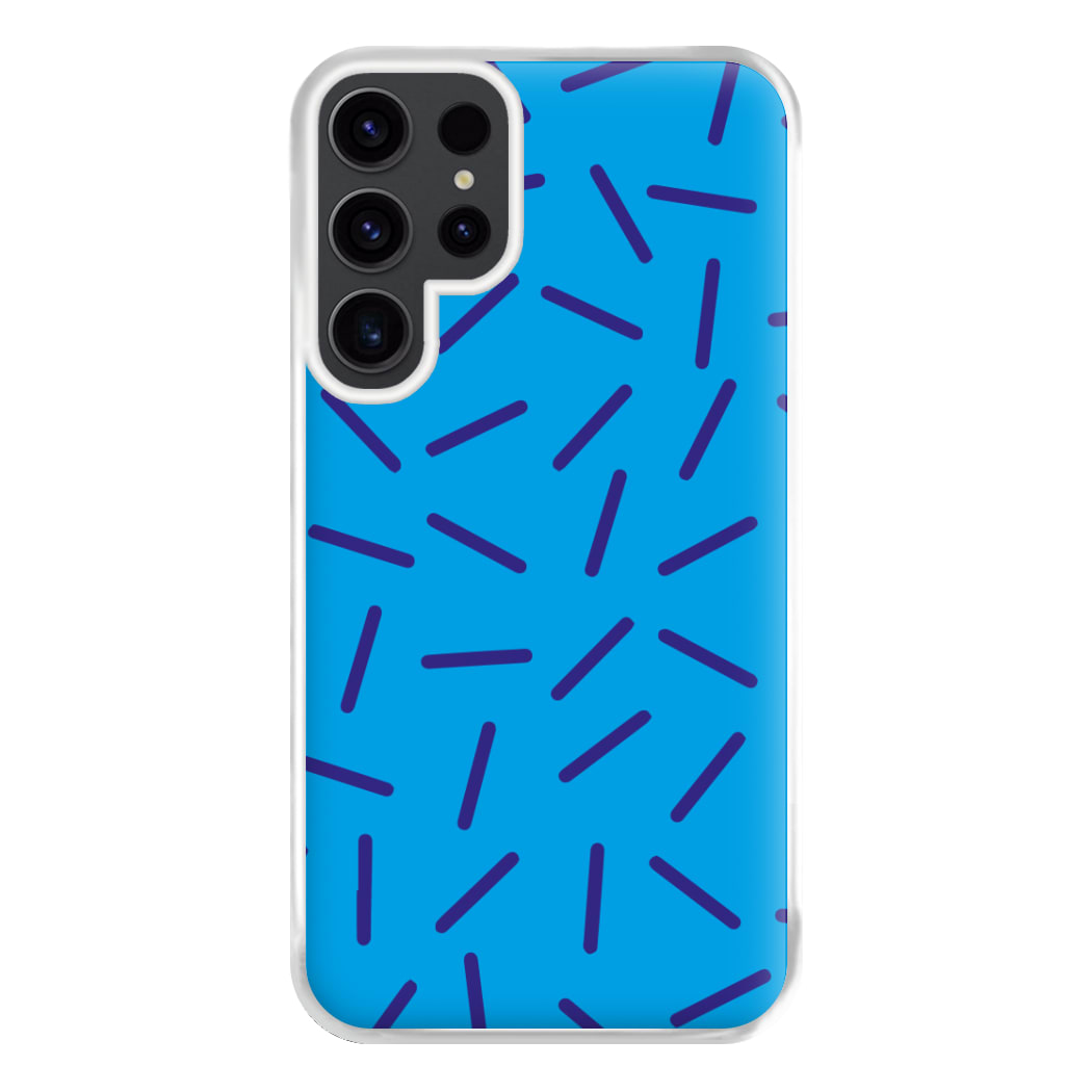 Blue Line Pattern - Eighties Phone Case for Galaxy S23 Ultra