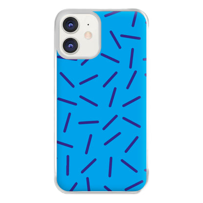 Blue Line Pattern - Eighties Phone Case for iPhone 12 / 12 Pro