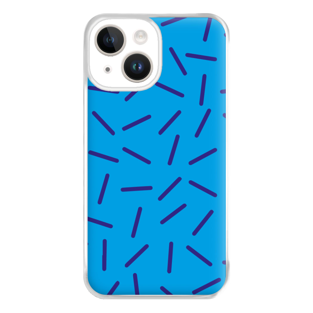 Blue Line Pattern - Eighties Phone Case for iPhone 14