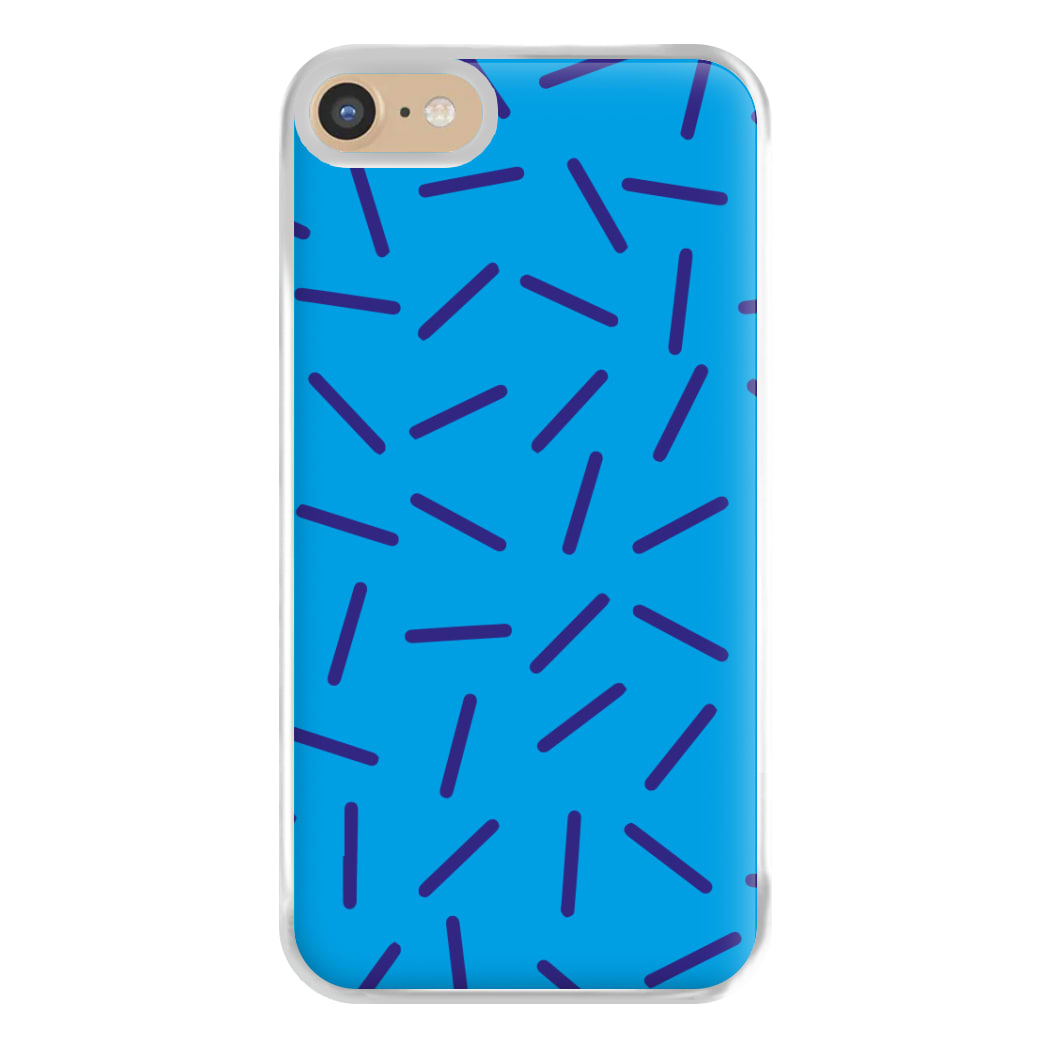 Blue Line Pattern - Eighties Phone Case for iPhone 6 / 7 / 8 / SE