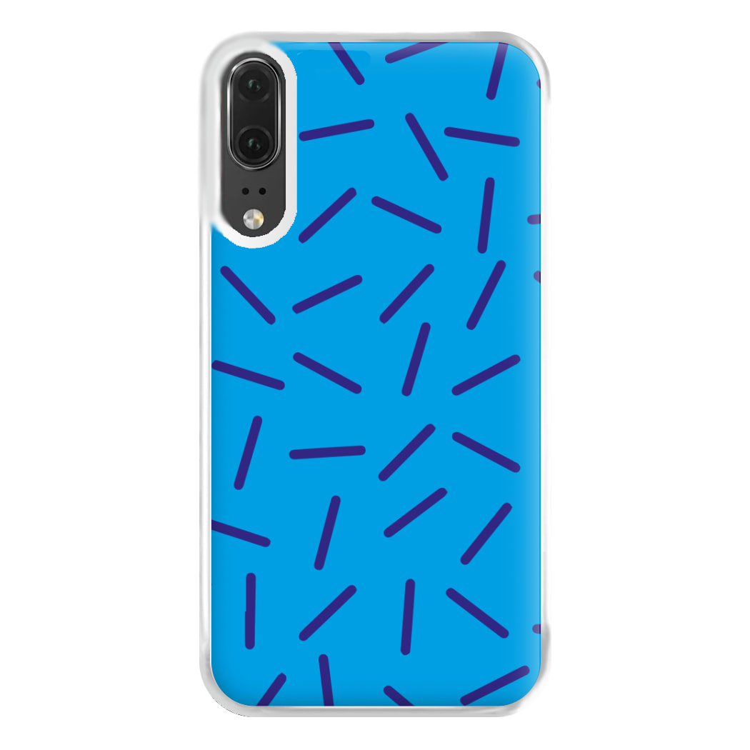 Blue Line Pattern - Eighties Phone Case for Huawei P20