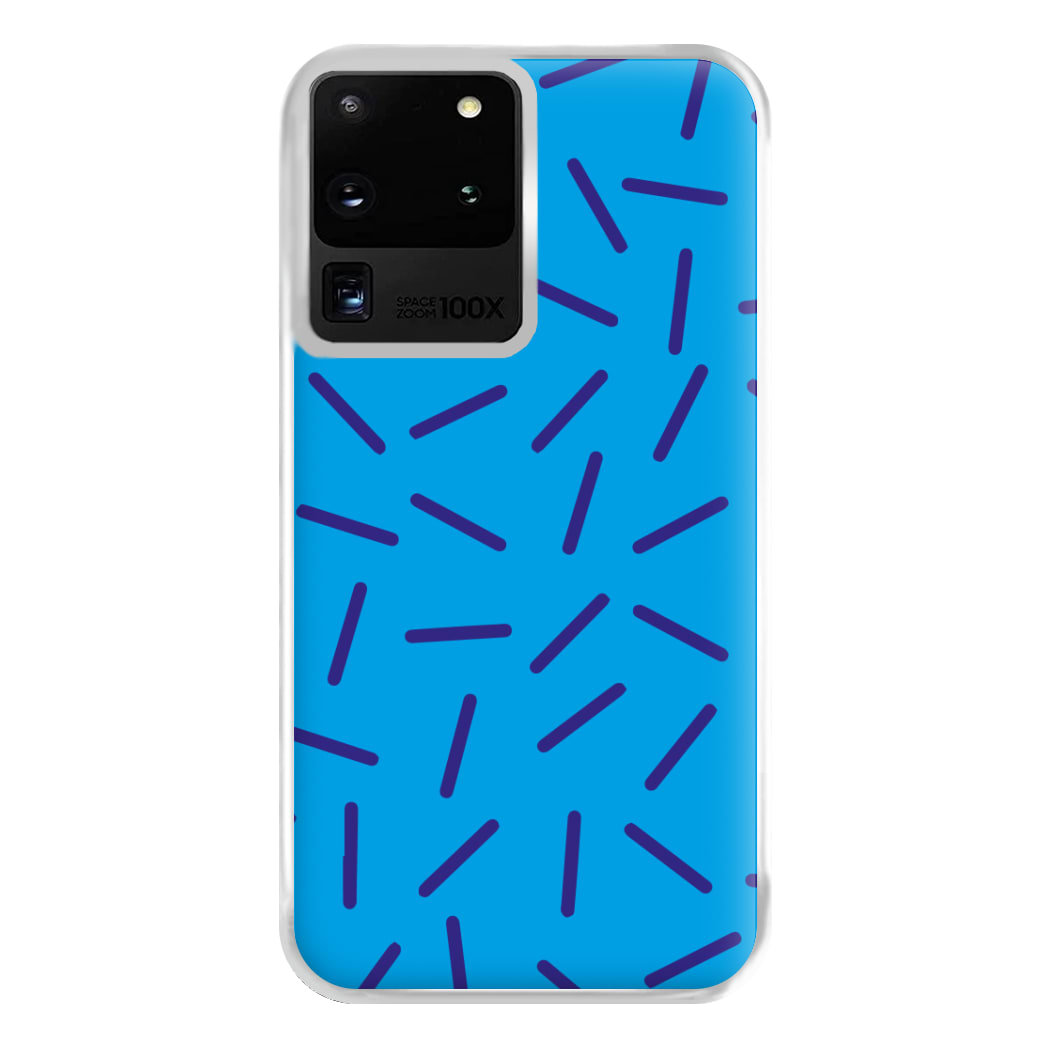 Blue Line Pattern - Eighties Phone Case for Galaxy S20 Ultra