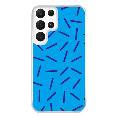 Blue Line Pattern - Eighties Phone Case for Galaxy S22 Ultra