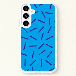 Blue Line Pattern - Eighties Phone Case for Galaxy S26 Plus