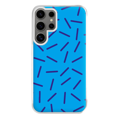 Blue Line Pattern - Eighties Phone Case for Galaxy S24 Ultra