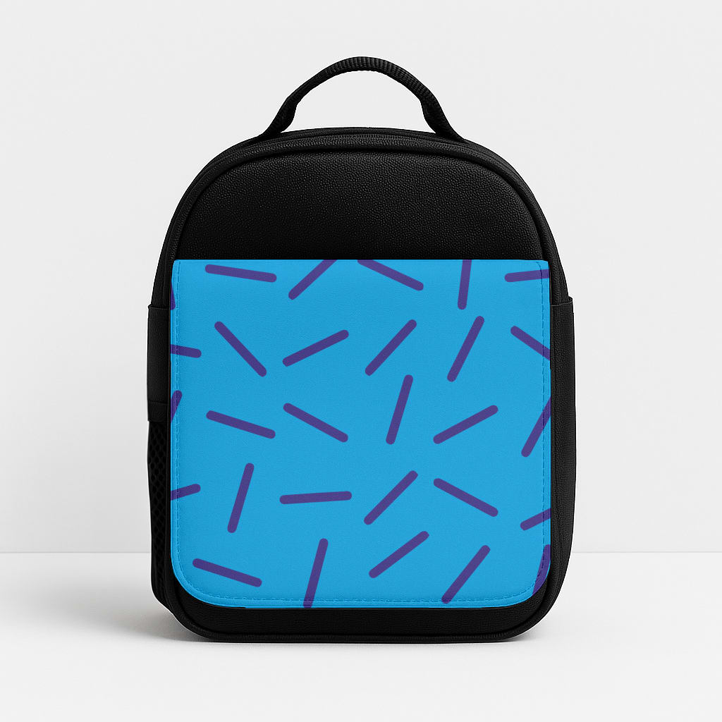 Blue Line Pattern - Eighties Insulated Lunchbox